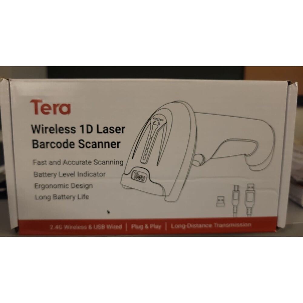 Tera 1D Barcode Scanner Wireless and‎ Wired W/Battery Level Indicator 2.4G (X02) - Picture 6 of 6